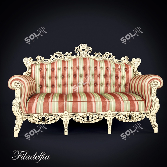 Stylish Filadelfia Sofa 3D model image 1