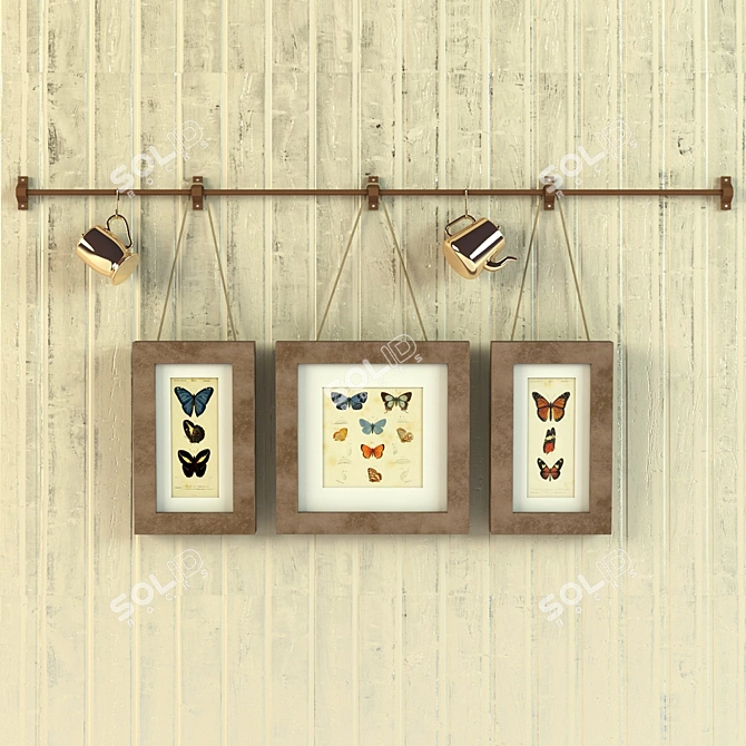 Elegant Wall Art Decor 3D model image 1