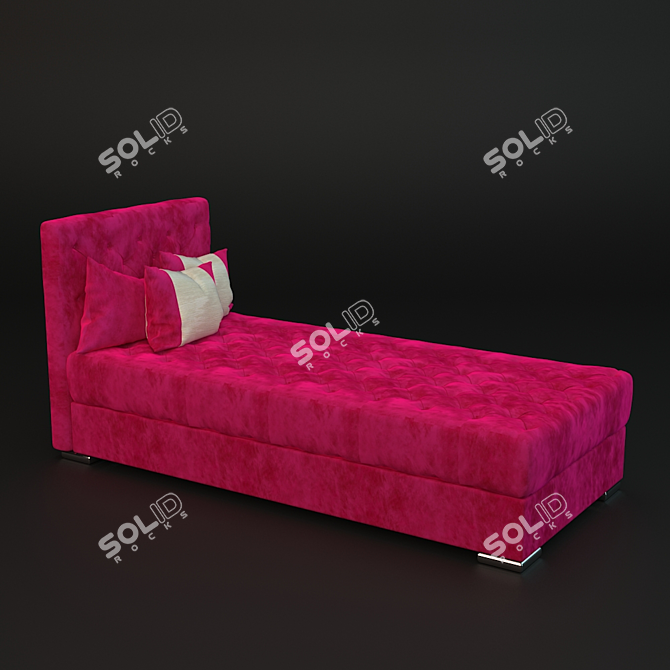 Glamour Accent Ottoman 3D model image 1