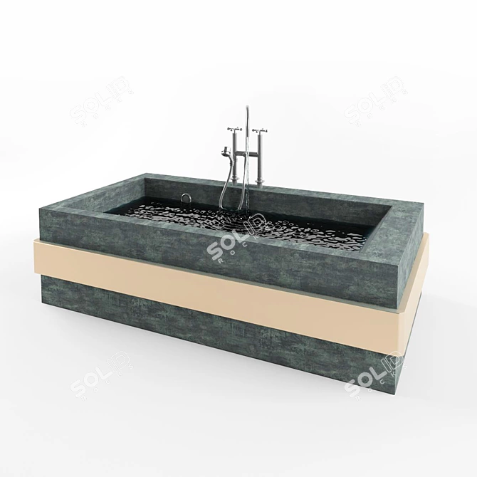 Spacious Deep Soaking Bathtub 3D model image 1
