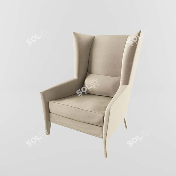 Luxury Velvet Fendi Casa Chair 3D model image 1