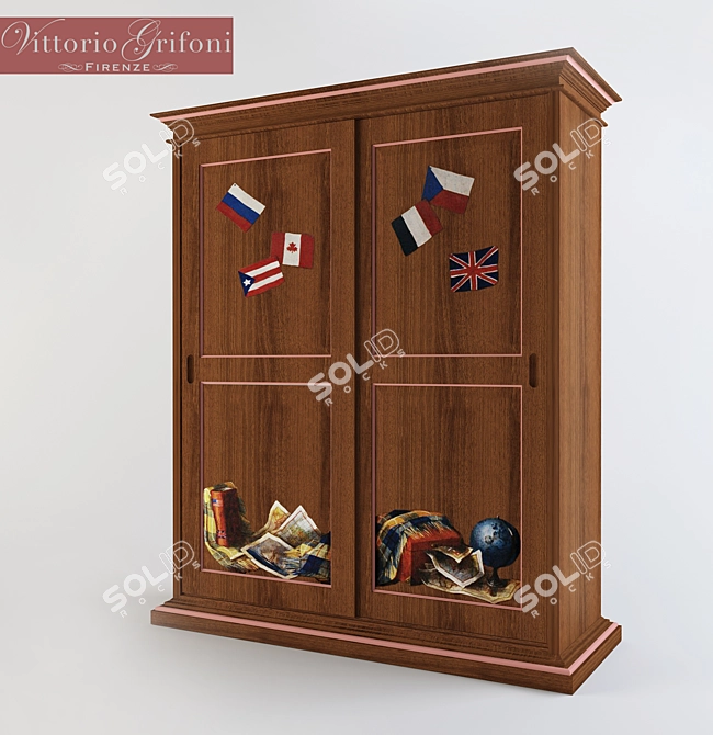 Elegant Grifoni Night Cupboard 3D model image 1