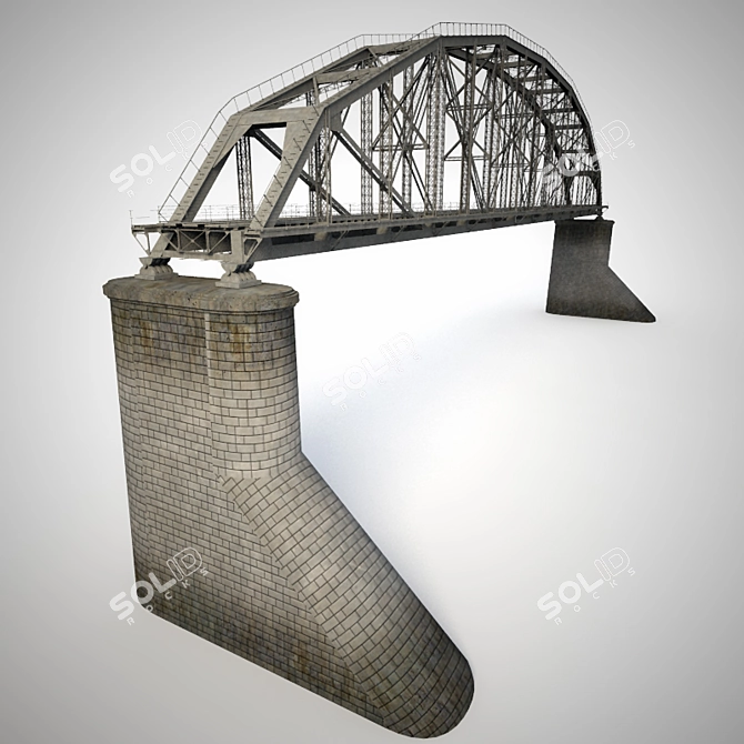 Historic Bridge: Low Poly Reconstruction 3D model image 1