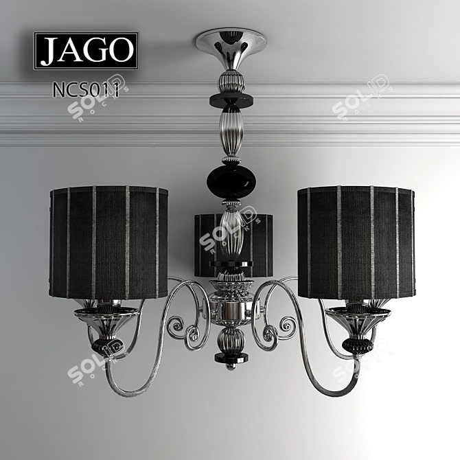 Murano Disco Chandelier: Elegant Lighting Solution 3D model image 1