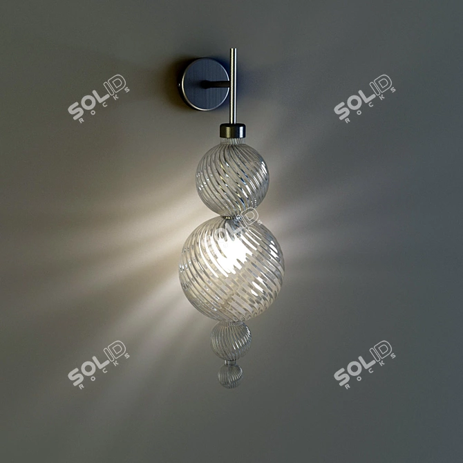 SAN MARCO Amber Glass Applique 3D model image 1