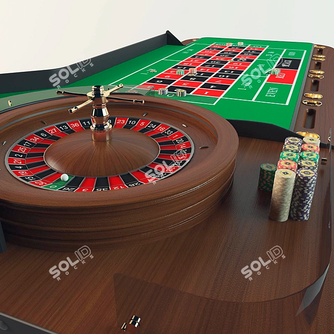 Casino Roulette Table 3D model image 2
