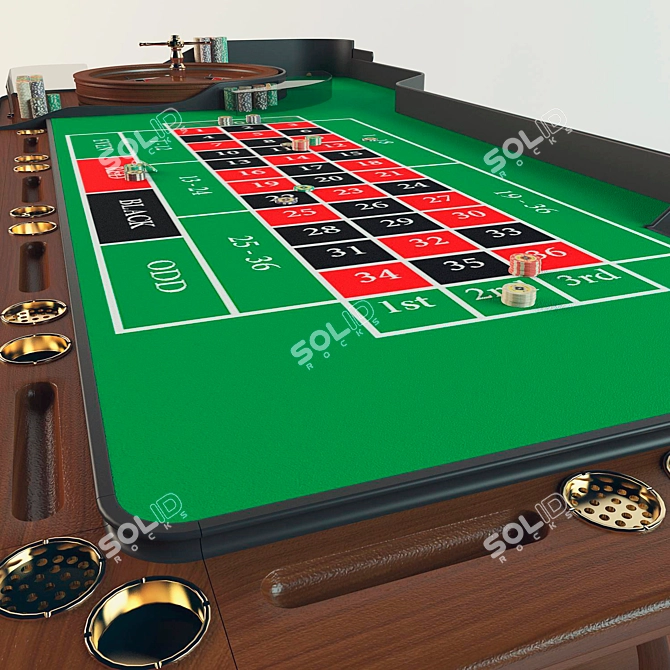 Casino Roulette Table 3D model image 3
