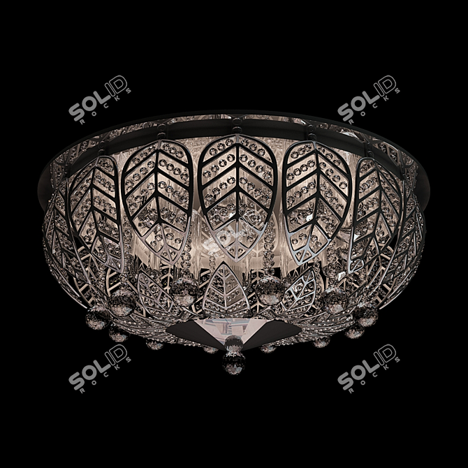 Odeon Lotus Chandelier: Elegant Crystal Ceiling Light 3D model image 1