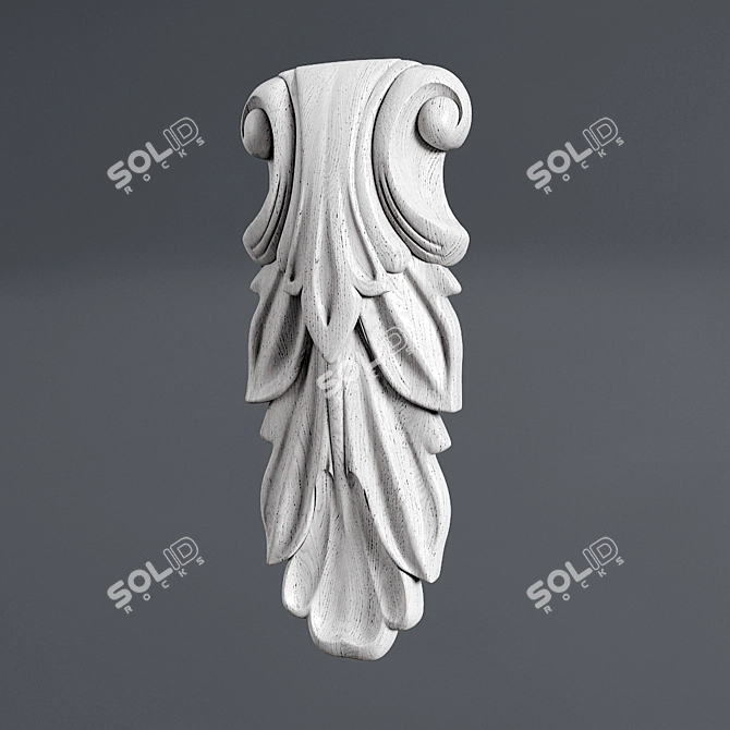 Carved Decorative Pilaster Overlay 3D model image 1