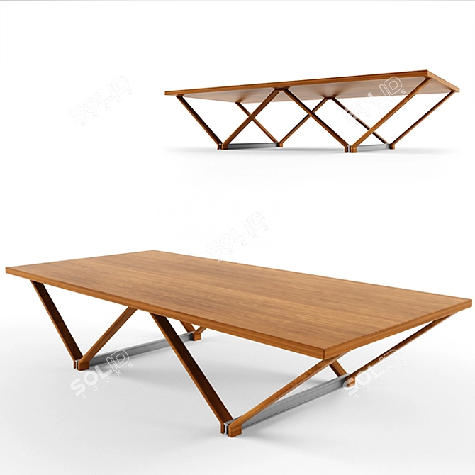 Rustic Beam Coffee Table 3D model image 1