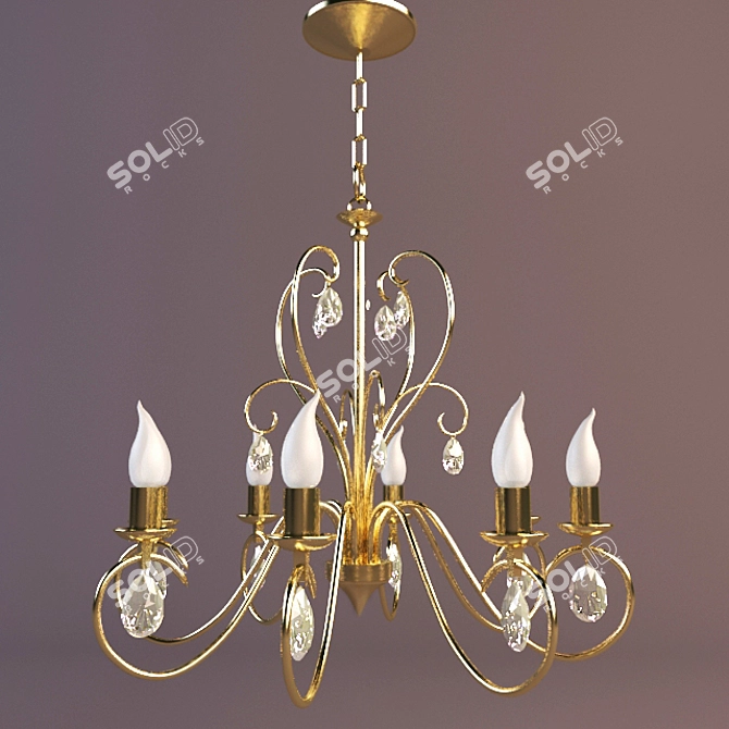 Orion Classic Chandelier - Gold/Chrome - 8-Light 3D model image 1