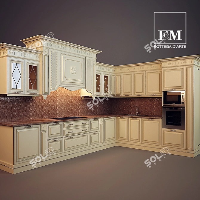 Italian Classic: FIRENZE Kitchen 3D model image 1