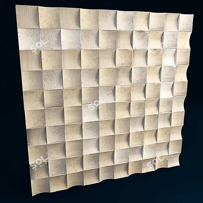 Elegant Travertine Mosaic 3D model image 1