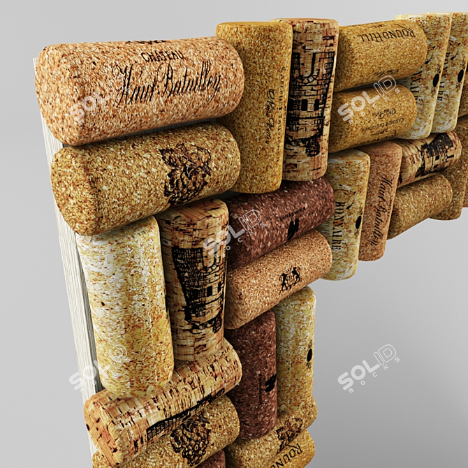 Wine Cork Frame Mirror 3D model image 2