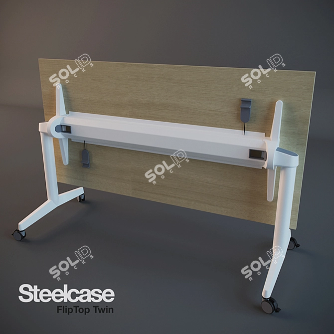 Steelcase Flip Top Twin Table 3D model image 1