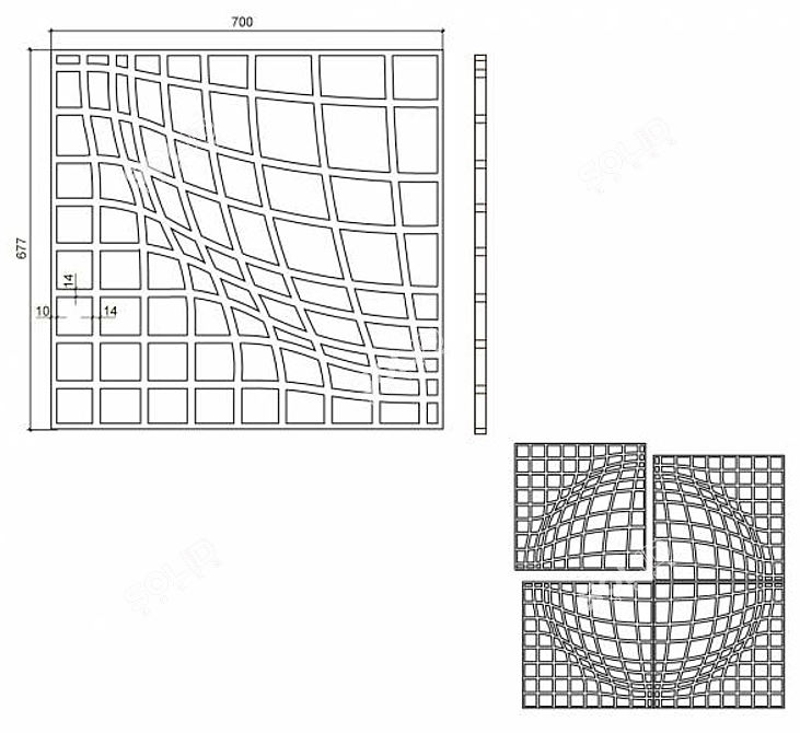 3D Sphere Panel 3D model image 2