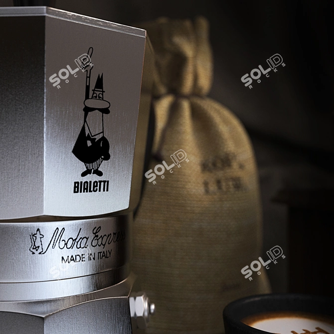 Authentic Coffee Brewing Set 3D model image 2