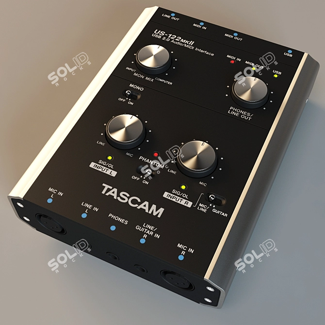 TASCAM US-122MKII Sound Card 3D model image 1