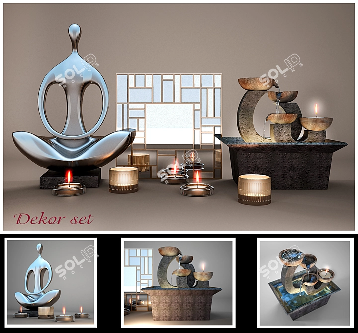 Eastern-Inspired Decor Set 3D model image 1