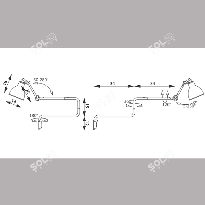 Elegant BL-SAT Lamp by La LAMPE GRAS 3D model image 3