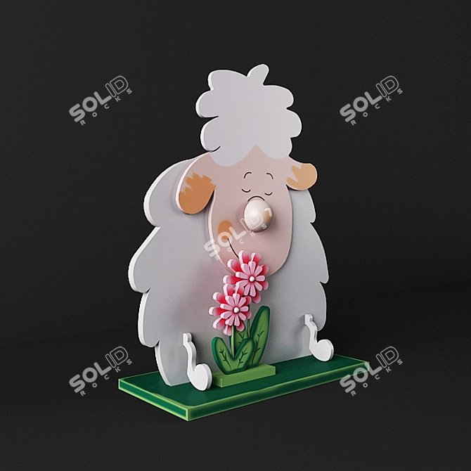Title: Whimsical Sheep Decor 3D model image 1