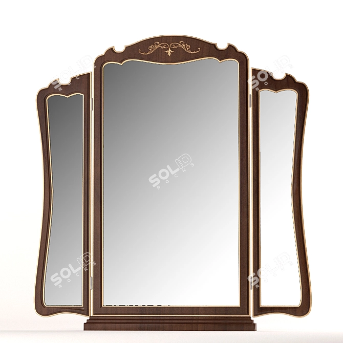 Brahms Mirror: Hand-Painted Patina Finish 3D model image 1