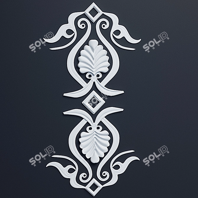 Elegant Moulding Decor Plaster 3D model image 1