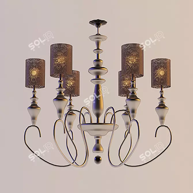 Elegant 6-Light Chandelier-Unknown/China 3D model image 1