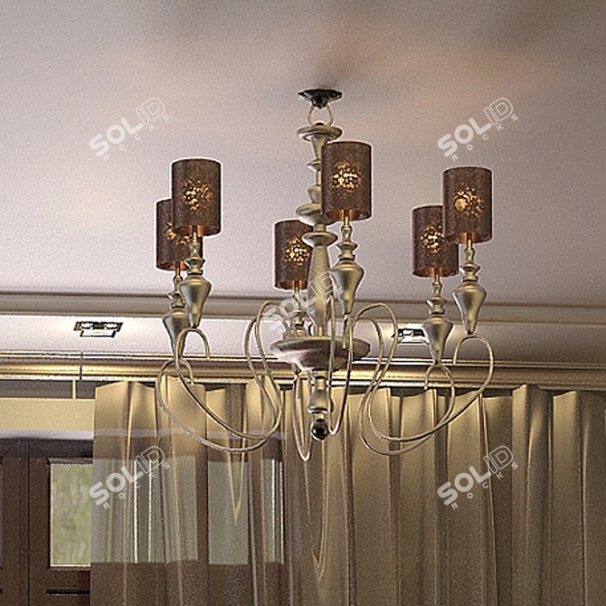 Elegant 6-Light Chandelier-Unknown/China 3D model image 2