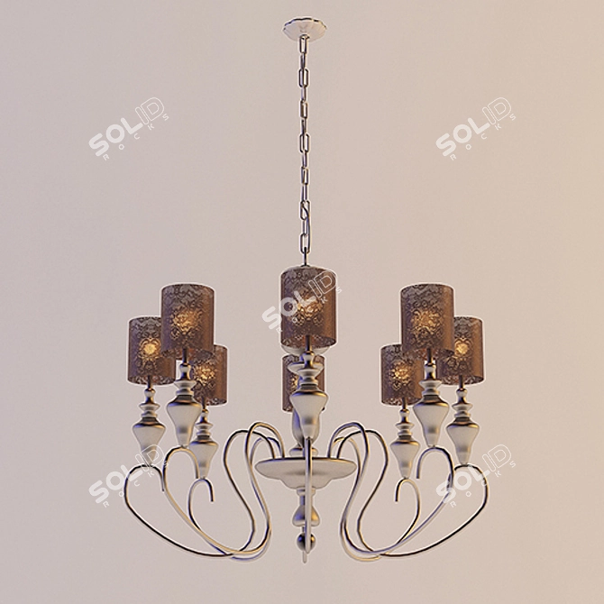 Elegant 8-Light Chandelier 3D model image 1