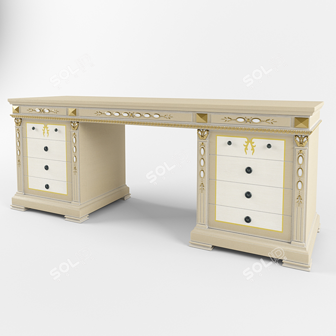 Sleek and Spacious Desk 3D model image 1