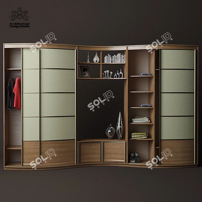 Modern Sliding Door Wardrobe 3D model image 1