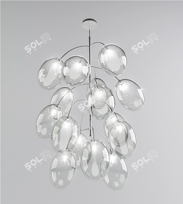 Glimmering Crystal Orb Chandelier 3D model image 1