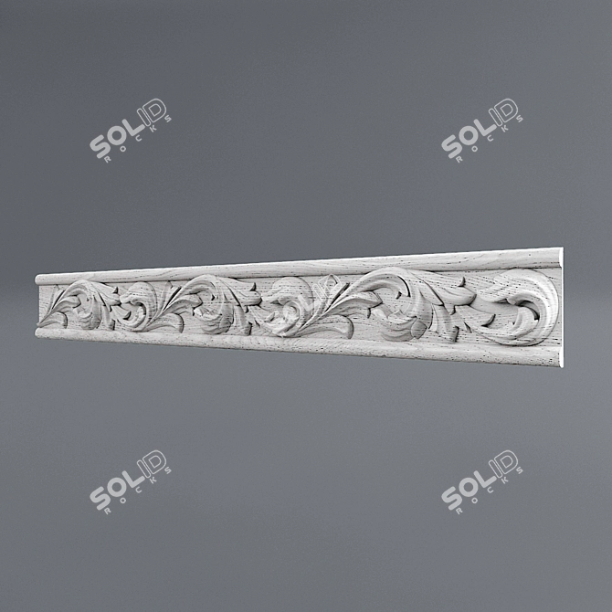 Elegant Carved Molding 3D model image 1