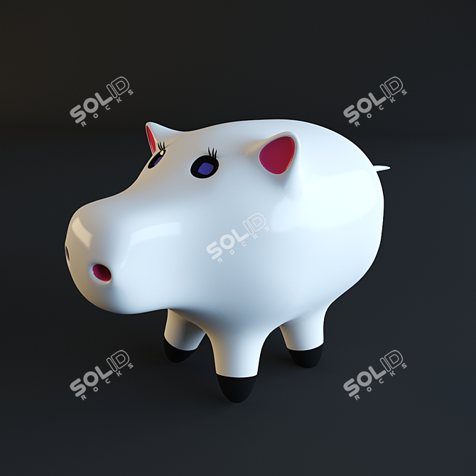 Adorable Piglet Statuette 3D model image 1