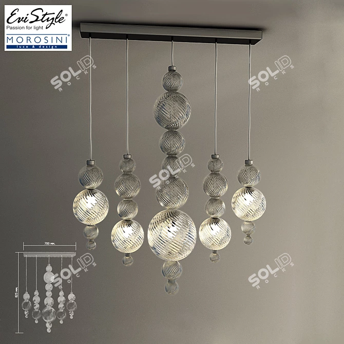 Elegant San Marco Ceiling Light 3D model image 1