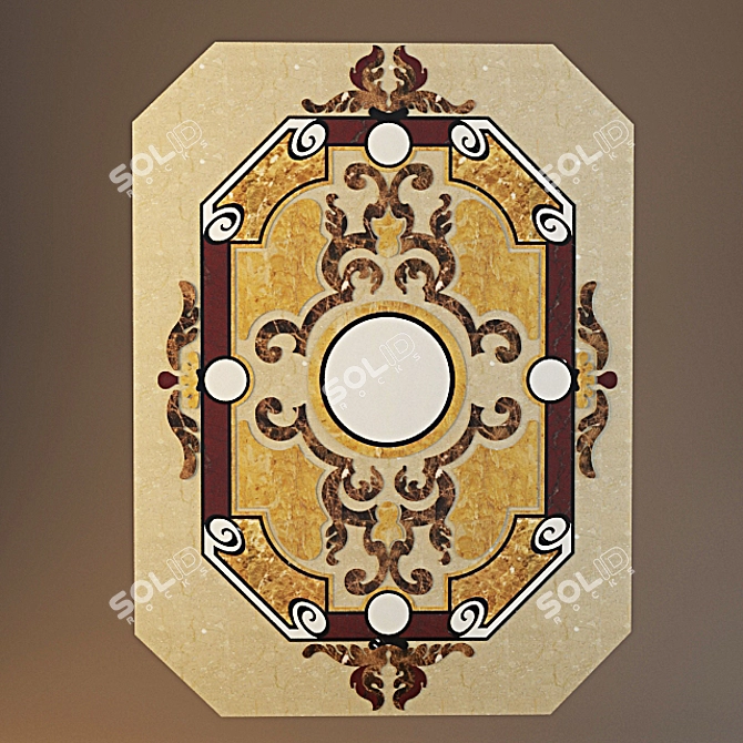 Marble Floor Socket: Elegant Functionality 3D model image 1