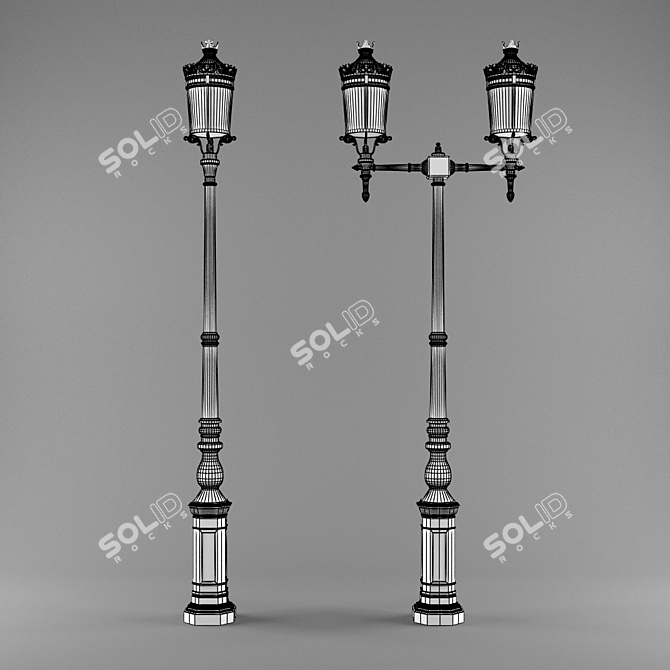 Classic Park Streetlight "Palacio 3D model image 2