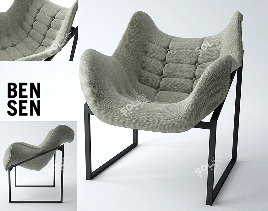 Sleek and Stylish Bensen Black 3D model image 1