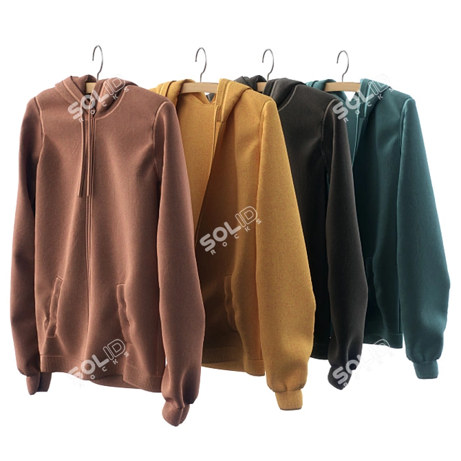 Cozy Bundle of Hoodies 3D model image 1