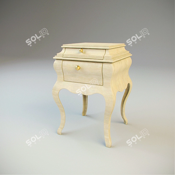 Stylish Maya Nightstand 3D model image 1