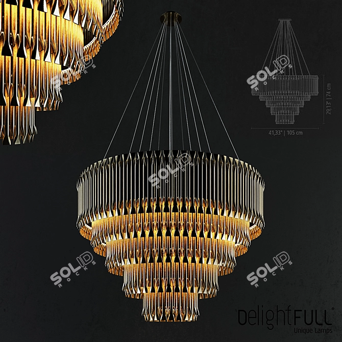 Elegant Matheny Suspension Light 3D model image 1