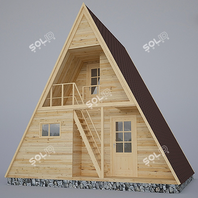 Cozy Nordic Retreat: Finnish Wigwam 3D model image 1