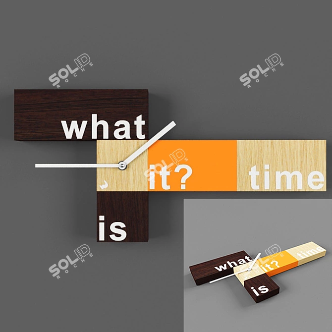 Natural Wood Progetti Clock 3D model image 1