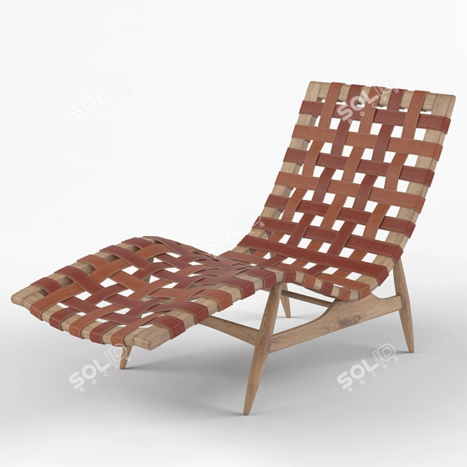 Elegant Brussels Chaise Lounge 3D model image 1