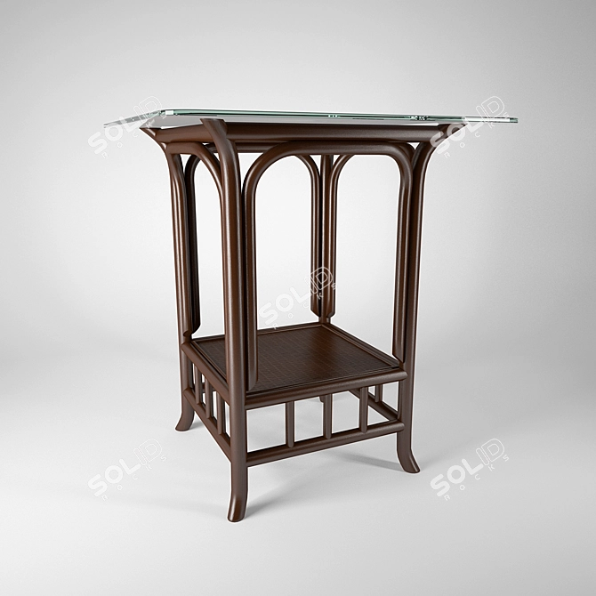 Rattan Corner Table 3D model image 1