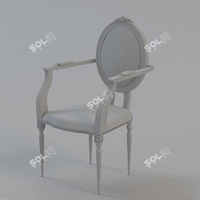 Elegant Vintage Armchair 3D model image 3