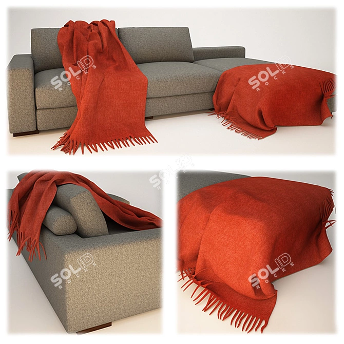 Cozy Couch Blankets 3D model image 1