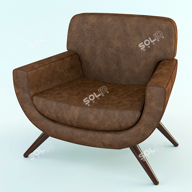 Luxury Leather Accent Chair 3D model image 1