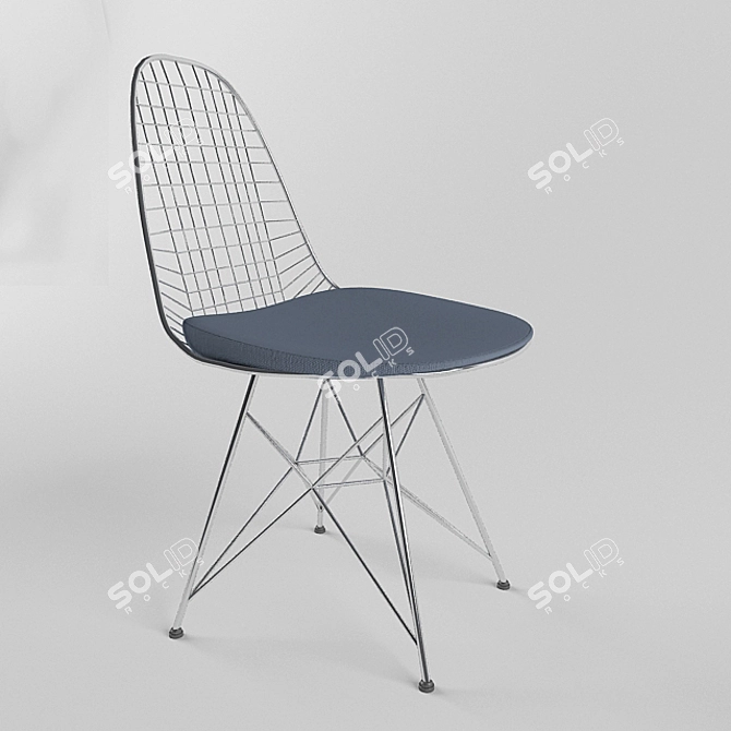 Modern Wire Chair: Stylish and Functional 3D model image 1